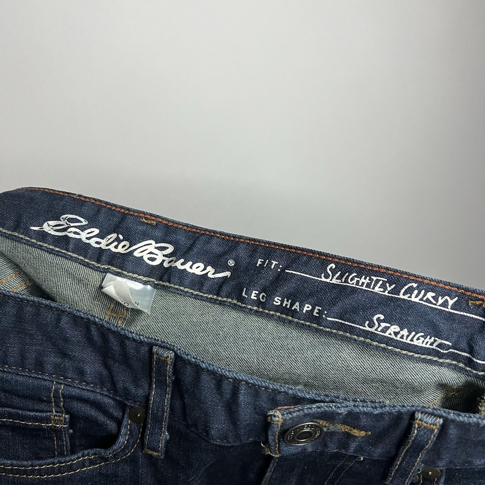 Eddie Bauer Pants Women Waist 27"‎ Dark Wash Reworked Denim Crop Flare Jeans - Picture 6 of 10